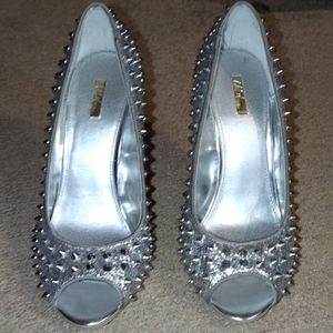 Size 10 Wild Pair Silver Spikey High Heels